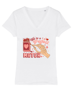 We're Perfect Match Tricou mânecă scurtă guler V Damă Evoker