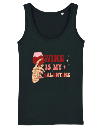 Wine Is My Valentine Black