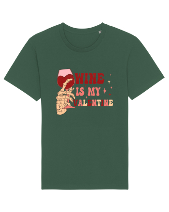 Wine Is My Valentine Bottle Green