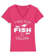 The fish are calling Tricou mânecă scurtă guler V Damă Evoker