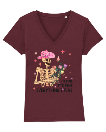 I'm Fine It's Fine Everything's Fine Burgundy