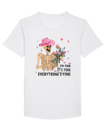 I'm Fine It's Fine Everything's Fine Tricou mânecă scurtă guler larg Bărbat Skater