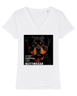 Rottweiler Mesaj Tricou mânecă scurtă guler V Damă Evoker
