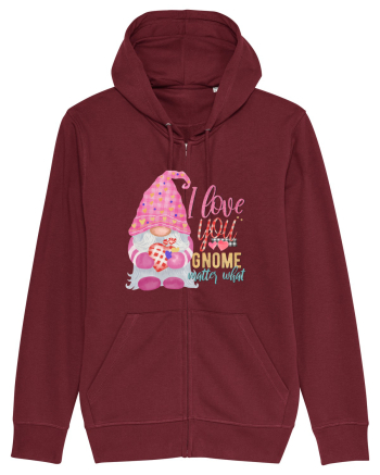 I Love You Gnome Matter What Burgundy