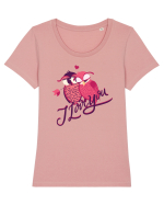 I Love You Sweet Owls Tricou mânecă scurtă guler larg fitted Damă Expresser