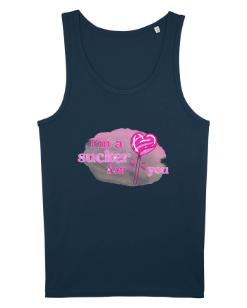 I'm A Sucker For You Watercolor Navy