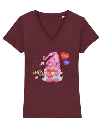 Love More Worry Less Gnome Burgundy