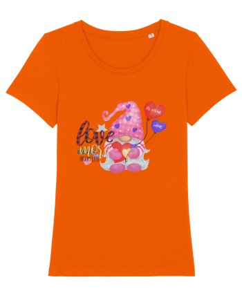 Love More Worry Less Gnome Bright Orange