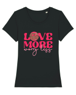 Love More Worry Less Tricou mânecă scurtă guler larg fitted Damă Expresser