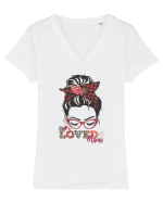 One Loved Mama Tricou mânecă scurtă guler V Damă Evoker