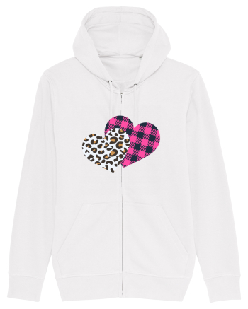 Print Hearts White