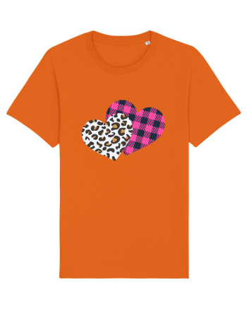 Print Hearts Bright Orange