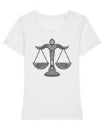 Balanta-zodiac B&W Tricou mânecă scurtă guler larg fitted Damă Expresser