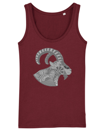 Capricorn-zodiac B&W Burgundy
