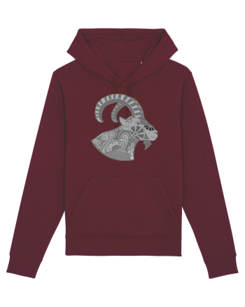 Capricorn-zodiac B&W Burgundy