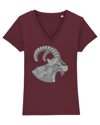 Capricorn-zodiac B&W Burgundy