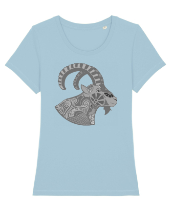 Capricorn-zodiac B&W Sky Blue