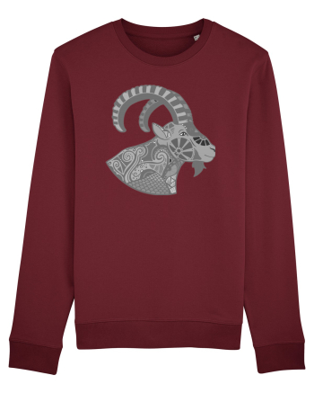 Capricorn-zodiac B&W Burgundy