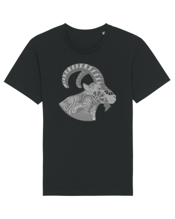 Capricorn-zodiac B&W Black