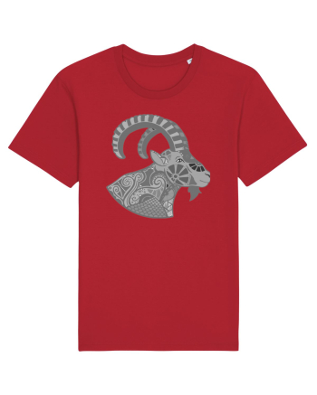 Capricorn-zodiac B&W Red