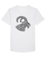 Capricorn-zodiac B&W Tricou mânecă scurtă guler larg Bărbat Skater