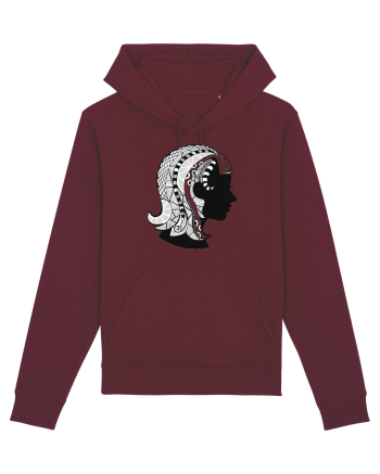 Fecioara-zodiac B&W Burgundy