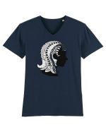 Fecioara-zodiac B&W Tricou mânecă scurtă guler V Bărbat Presenter