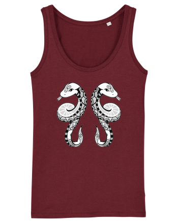 Gemeni-zodiac B&W Burgundy