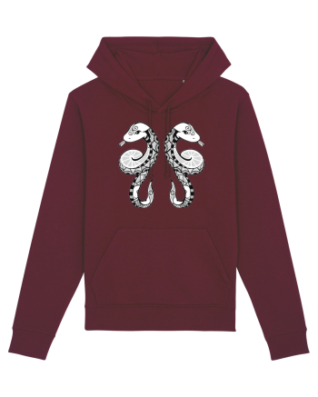 Gemeni-zodiac B&W Burgundy