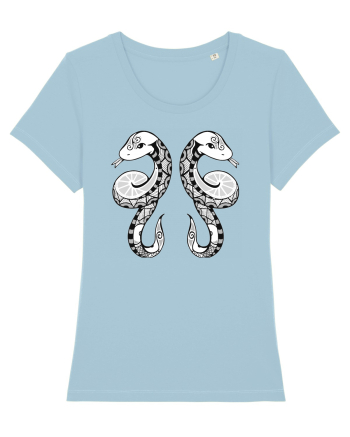 Gemeni-zodiac B&W Sky Blue