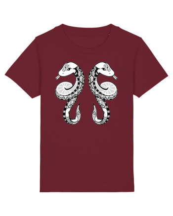 Gemeni-zodiac B&W Burgundy