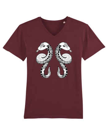 Gemeni-zodiac B&W Burgundy