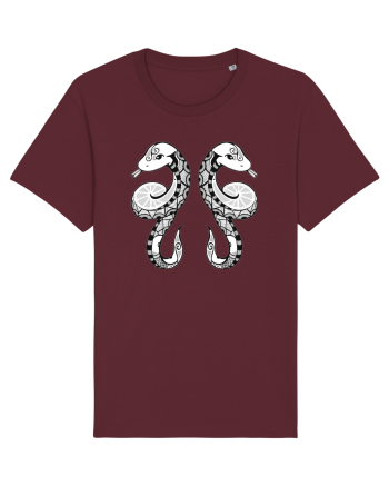 Gemeni-zodiac B&W Burgundy