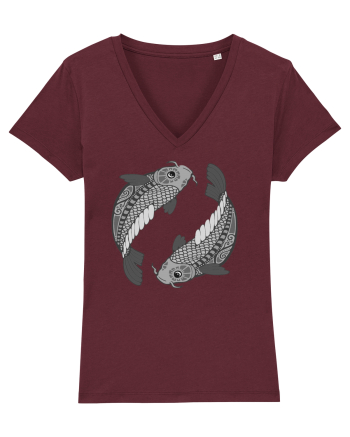Pesti-zodiac B&W Burgundy