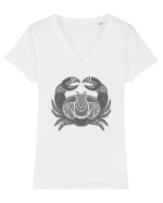 Rac-zodiac B&W Tricou mânecă scurtă guler V Damă Evoker
