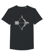 Sagetator-zodiac B&W Tricou mânecă scurtă guler larg Bărbat Skater
