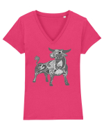 Taur-zodiac B&W Tricou mânecă scurtă guler V Damă Evoker
