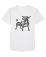 Taur-zodiac B&W Tricou mânecă scurtă guler larg Bărbat Skater