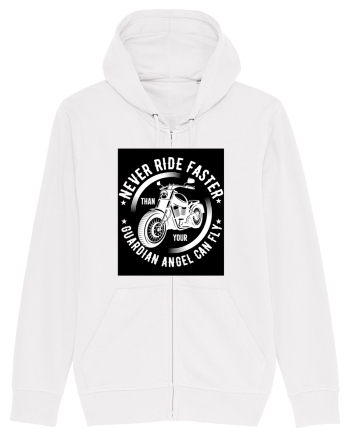Never ride faster than your  Guardian Angel can fly White