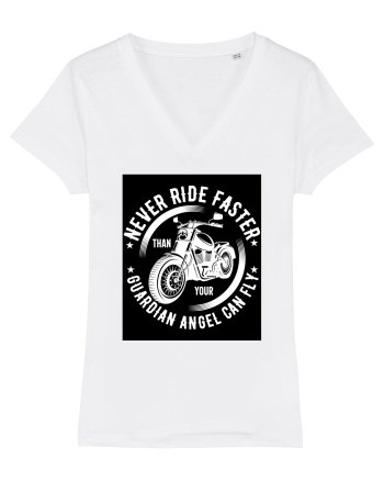 Never ride faster than your  Guardian Angel can fly White