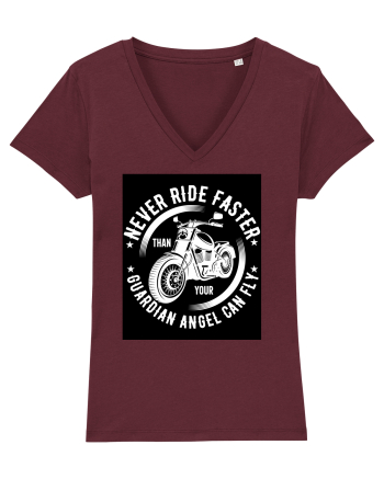 Never ride faster than your  Guardian Angel can fly Burgundy