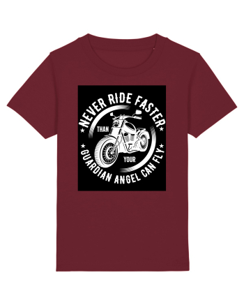Never ride faster than your  Guardian Angel can fly Burgundy