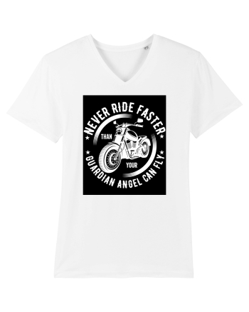 Never ride faster than your  Guardian Angel can fly White