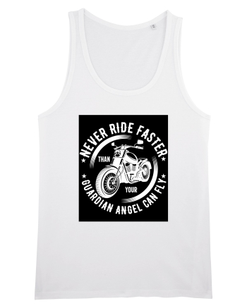 Never ride faster than your  Guardian Angel can fly White