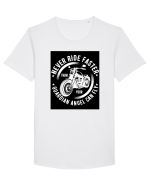 Never ride faster than your  Guardian Angel can fly Tricou mânecă scurtă guler larg Bărbat Skater
