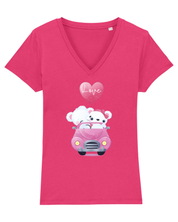 Valentine Polar Bear Love Raspberry