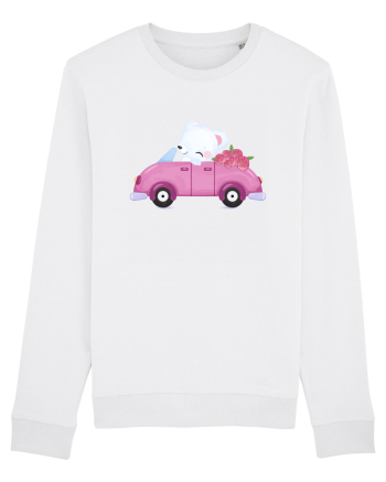 Valentine Polar Bear Flowers White