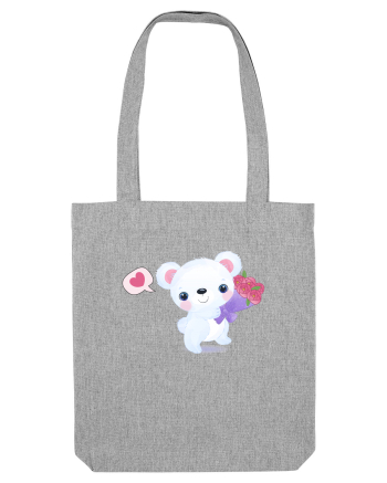 Valentine Polar Bear Happy Heather Grey