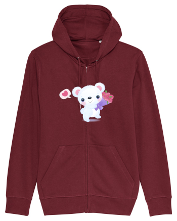 Valentine Polar Bear Happy Burgundy