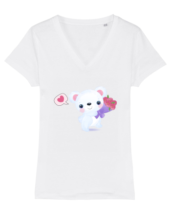 Valentine Polar Bear Happy White